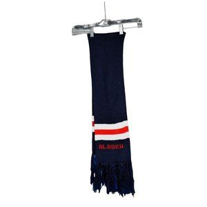 Vintage Navy Blue White Red Alaska Scarf 60x6.5
